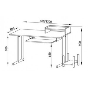 Stół komputerowe 1os ATUT 800x900 Stół komputerowe 1os ATUT 800x900