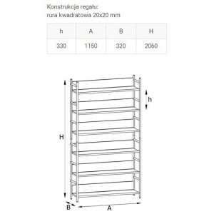 Regał typu 320 z prętami Regał typu 320 z prętami