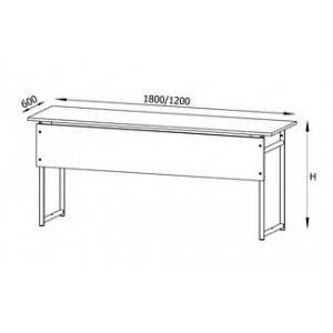 Stół szkolny 3-osobowy do pracowni z blatem HPL 28mm 180x50/60 z blendą