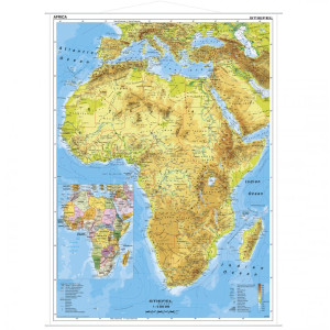 Afryka-mapa fizyczna - j.angielski