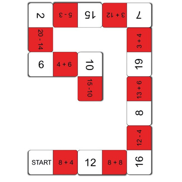 Domino arytmetyczne - dodawanie do 20
