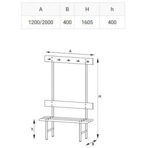 Wieszak szatniowy OW IV z prętami 120cm