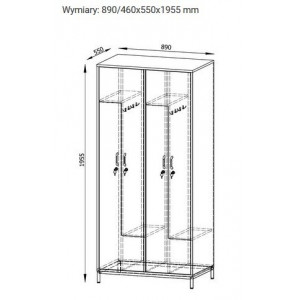  Wieszak typu L - 2 schowki