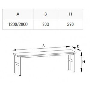 Ławeczka przedszkolna 200 z prętami na obuwie 