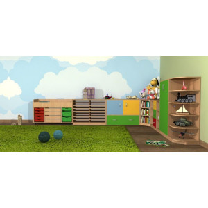 Regał przedszkolny narożny Primo 203 Regał przedszkolny narożny Primo 203