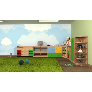 Regał przedszkolny narożny Primo 204 Regał przedszkolny narożny Primo 204