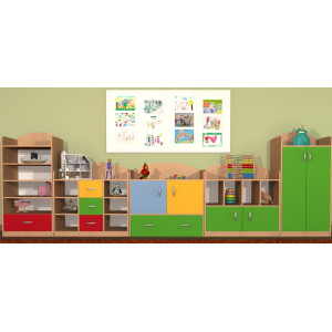 Regał przedszkolny narożny Primo 97 Regał przedszkolny narożny Primo 97