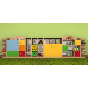 Regał przedszkolny z pojemnikami Primo 125 Regał przedszkolny z pojemnikami Primo 125