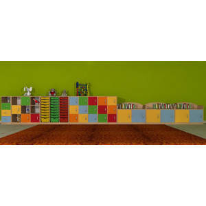 Regał przedszkolny z pojemnikami Primo 126 Regał przedszkolny z pojemnikami Primo 126