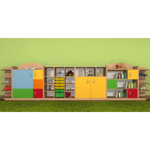 Regał przedszkolny z pojemnikami Primo 128 Regał przedszkolny z pojemnikami Primo 128
