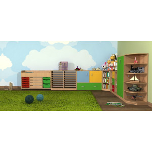 Regał przedszkolny z pojemnikami Primo 175 Regał przedszkolny z pojemnikami Primo 175