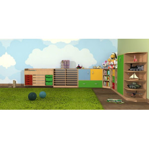 Regał przedszkolny z pojemnikami Primo 213 Regał przedszkolny z pojemnikami Primo 213