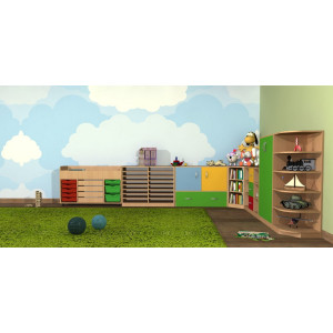 Szafka przedszkolna z pojemnikami Primo 201