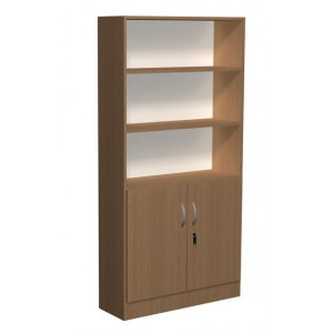 Regał biblioteczny proste półki i szafka D  Regał biblioteczny proste półki i szafka D