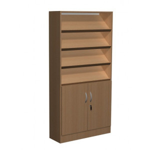 Regał biblioteczny skośne półki , schowki , szafka F  Regał biblioteczny skośne półki , schowki , szafka F