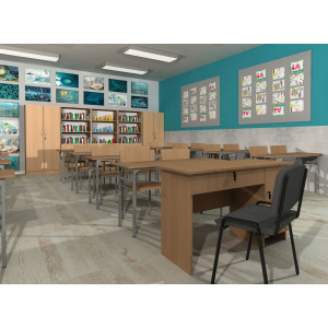 Biurko dla nauczyciela, jednoszafkowe dł. 1200 mm  Biurko dla nauczyciela, jednoszafkowe dł. 1200 mm