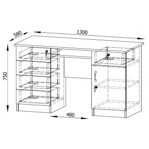Biurko dwuszafkowe Kasia 21A