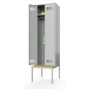 Szafa ubraniowa BHP dwudrzwiowa z ławką BHP/2Ł Szafa ubraniowa BHP dwudrzwiowa z ławką BHP/2Ł