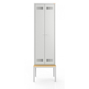 Szafa ubraniowa BHP dwudrzwiowa z ławką BHP/2Ł