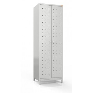 Szafa ubraniowa BHP dwudrzwiowa z perforacją na nóżkach BHP/2NP