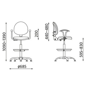 Krzesło  SMART gtp27 steel02 Ring Base Krzesło  SMART gtp27 steel02 Ring Base
