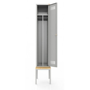 Szafa ubraniowa BHP jednodrzwiowa z ławką BHP/1Ł Szafa ubraniowa BHP jednodrzwiowa z ławką BHP/1Ł