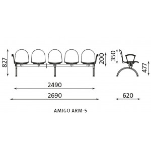 ŁAWKA AMIGO ARM -5 BLACK ŁAWKA AMIGO ARM -5 BLACK