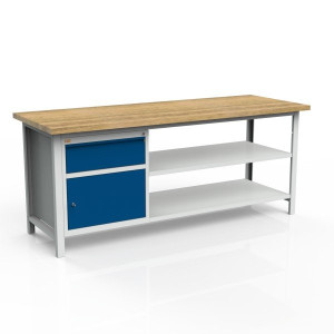 Stół 3-modułowy + szafka WSZ-B + 2 półki W-P2 Stół 3-modułowy + szafka WSZ-B + 2 półki W-P2