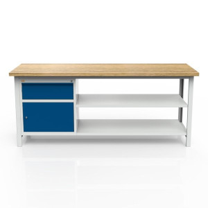 Stół 3-modułowy + szafka WSZ-B + 2 półki W-P2 Stół 3-modułowy + szafka WSZ-B + 2 półki W-P2