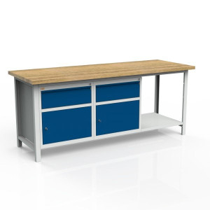 Stół 3-modułowy + szafka WSZ-B +  szafka WSZ-B + 1 półka W-P1 Stół 3-modułowy + szafka WSZ-B +  szafka WSZ-B + 1 półka W-P1