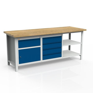 Stół 3-modułowy + szafka WSZ-B +  szafka WSZ-D + 2  półki W-P1 Stół 3-modułowy + szafka WSZ-B +  szafka WSZ-D + 2  półki W-P1