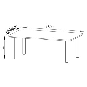 Stół PUCHATEK II blat prostokątny 1300x650 regulowany nr 1-4 Stół PUCHATEK II blat prostokątny 1300x650 regulowany nr 1-4