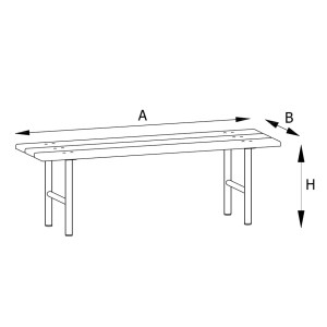Ławeczka szatniowa 200 cm listwy drewniane