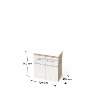 Regał niski zamknięty 70 WGR19