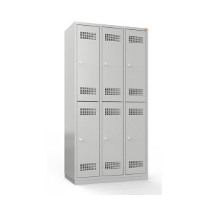 Szafa skrytkowa BHP sześciodrzwiowa, trzy kolumnowa BHP/3/6
