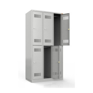 Szafa skrytkowa BHP sześciodrzwiowa, trzy kolumnowa BHP/3/6