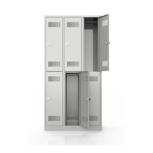 Szafa skrytkowa BHP sześciodrzwiowa, trzy kolumnowa BHP/3/6