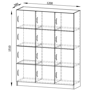 Regał KASIA 6p/1 pastele 12 skrytek