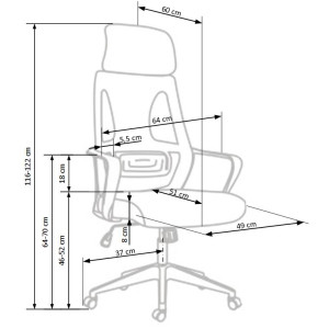 Krzesło biurowe VALDEZ czarny/popiel/biały