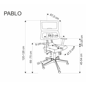 Krzesło biurowe PABLO czarny/popiel