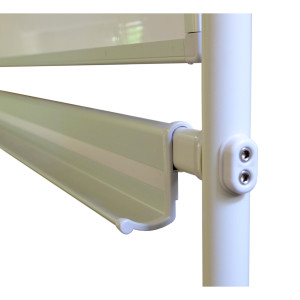 Tablica obrotowo-jezdna, dwustronna, suchościeralna magnetyczna biała, rama aluminiowa, stelaż STANDARD, 150x100xh185 cm Tablica obrotowo-jezdna, dwustronna, suchościeralna magnetyczna biała, rama aluminiowa, stelaż STANDARD, 150x100xh185 cm