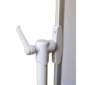 Tablica obrotowo-jezdna, dwustronna, suchościeralna magnetyczna biała, rama aluminiowa, stelaż STANDARD, 150x100xh185 cm