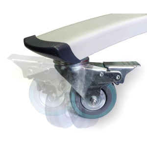 Tablica obrotowo-jezdna, dwustronna, suchościeralna magnetyczna biała, rama aluminiowa, stelaż STANDARD, 180x120xh192 cm