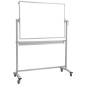 Tablica obrotowo-jezdna, dwustronna, suchościeralna magnetyczna biała, rama aluminiowa, stelaż STANDARD, 180x120xh192 cm