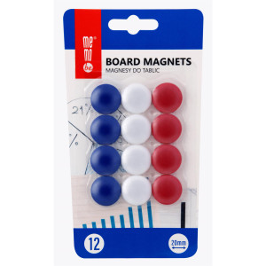 Magnesy do tablic, fi20 mm, 12 szt. blister Magnesy do tablic, fi20 mm, 12 szt. blister