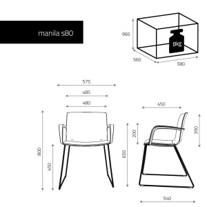 Krzesło MANILA M02 S80 Krzesło MANILA M02 S80