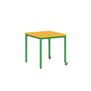 Stolik mobilny szkolno-przedszkolny, blat kwadratowy 700x700 Stolik mobilny szkolno-przedszkolny, blat kwadratowy 700x700