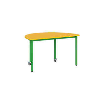 Stolik mobilny szkolno-przedszkolny, blat półokrągły 1200x600 Stolik mobilny szkolno-przedszkolny, blat półokrągły 1200x600
