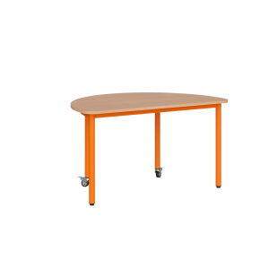 Stolik mobilny szkolno-przedszkolny, blat półokrągły 1200x600 Stolik mobilny szkolno-przedszkolny, blat półokrągły 1200x600