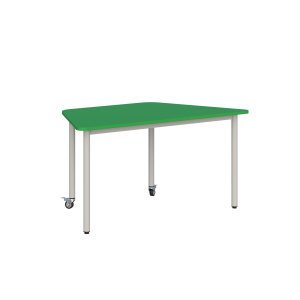 Stolik mobilny szkolno-przedszkolny, blat trapezowy 1400x700 Stolik mobilny szkolno-przedszkolny, blat trapezowy 1400x700